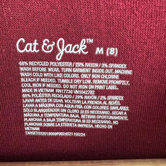 Girl’s Burgundy Long Sleeve Top - Picture 3 of 4